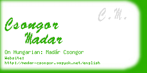 csongor madar business card